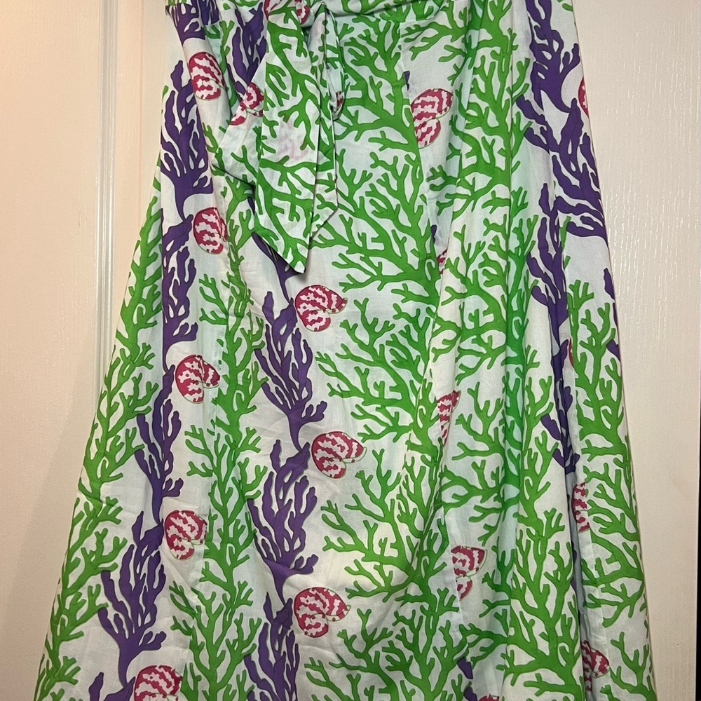 Gretchen Scott Designs Green and Purple Coral Strapless Dress NEW WITH TAGS!
